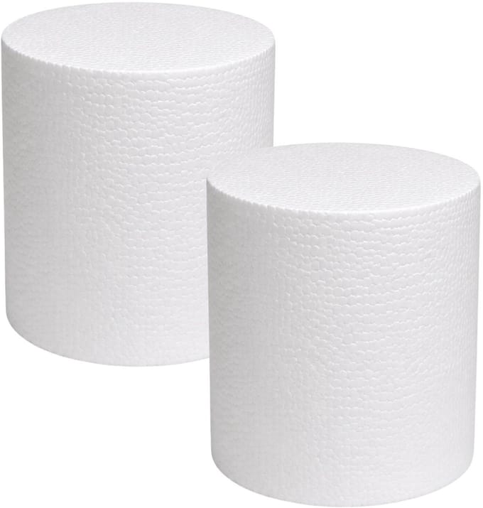 Piepschuim vormen - cilinder - 2x - D15 x L20 cm - styropor hobby / DIY vorm - basis knutselfiguren
