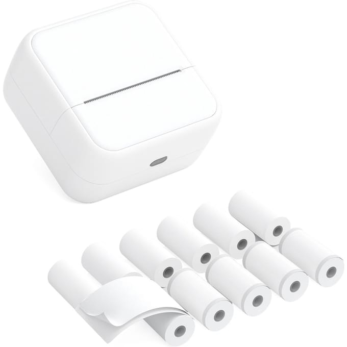Mini Zakprinter Draagbare Thermische Directe Fotoafdrukken Labelmaker Machine BT Draadloze Connectiviteit W-11 wit