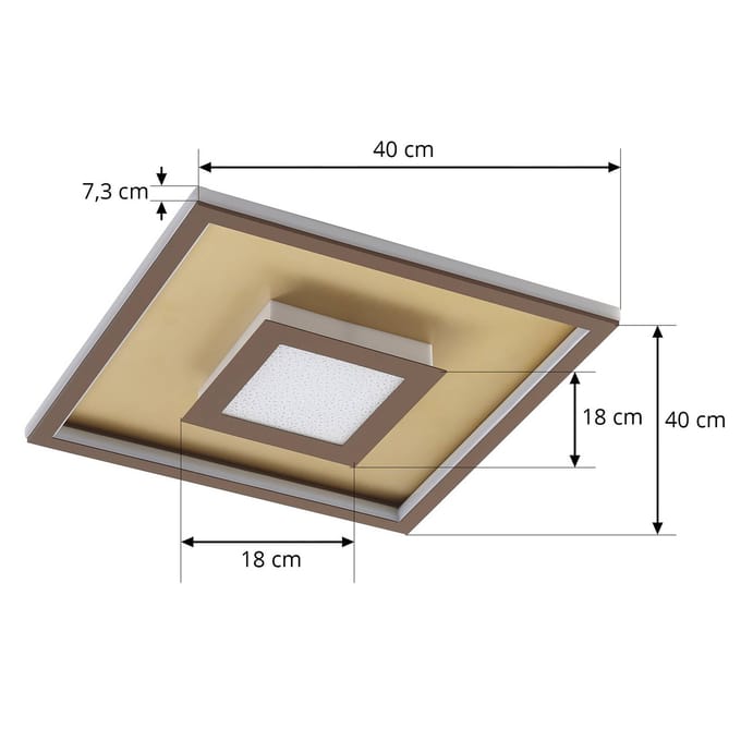 Lindby Pekela LED plafondlamp, hoekig, 40 cm