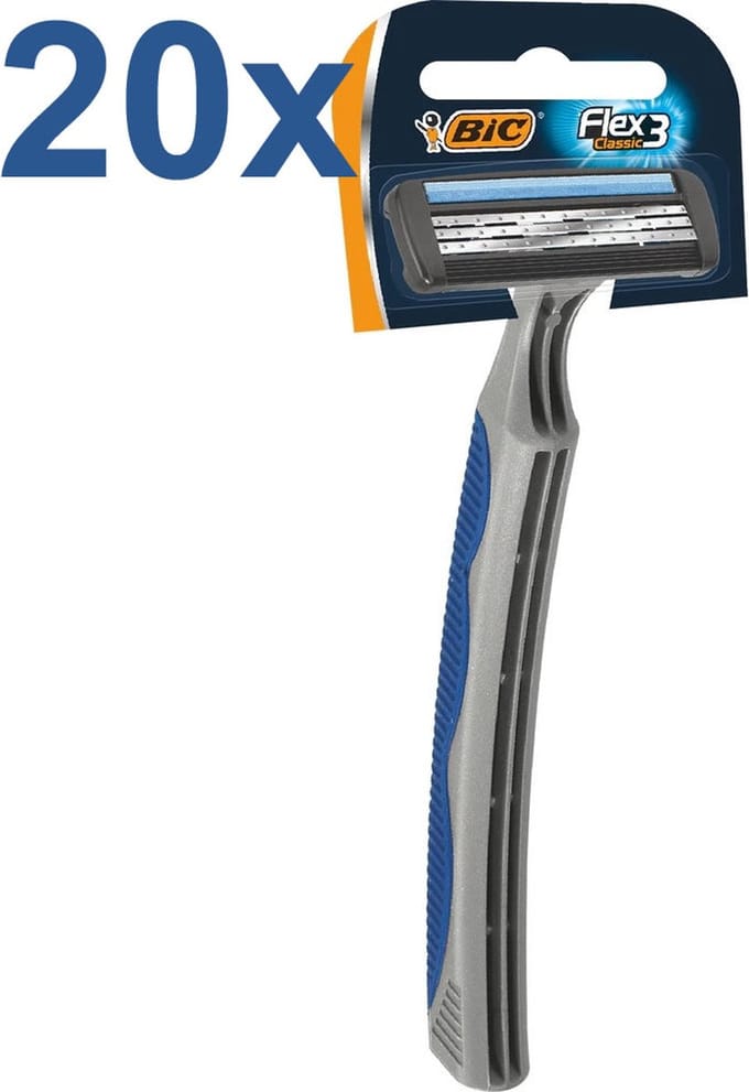 BIC - Flex 3 - Wegwerpscheermesjes - 20 Stuks - Voordeelverpakking