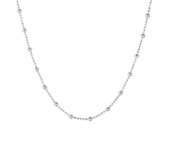 Zilver Gerhodineerde Collier bolletjes 2 1328620