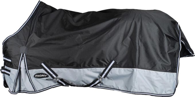 Pagony Tiger 0gr Regendeken - Paardendeken - Maat: 155 - Zwart - Nylon
