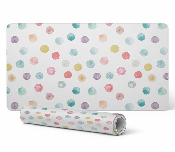 Universele beschermmat voor computerapparatuur, pastelkleurige stippen, 90x45 cm