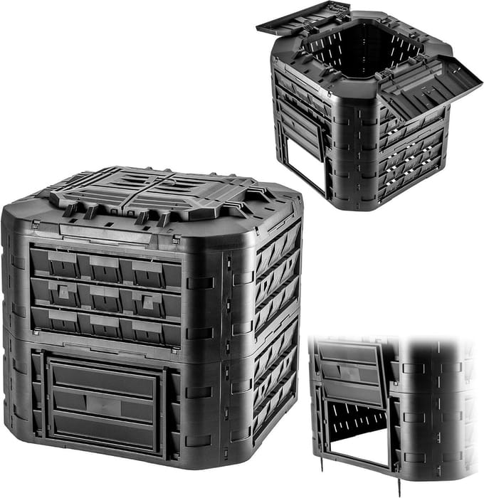 Modulaire Compostbak met Ventilatie en Irrigatie - Kunststof Compostcontainer 650L