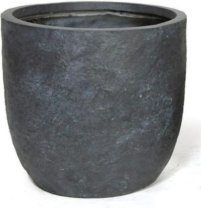 Bloempot Arizona egg pot graphite d25h25 Fiberclay clayfibre MColle...