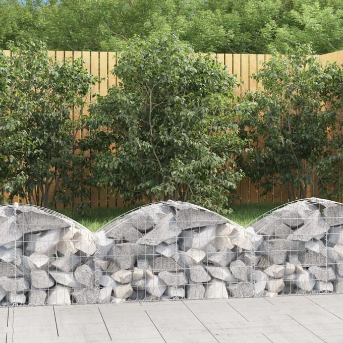 vidaXL - Schanskorf - gewelfd - 100x30x40/60 - cm - gegalvaniseerd - ijzer