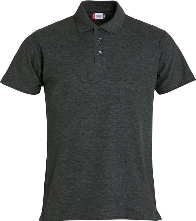 Clique Basic Polo 028230 - Antraciet Melange - S