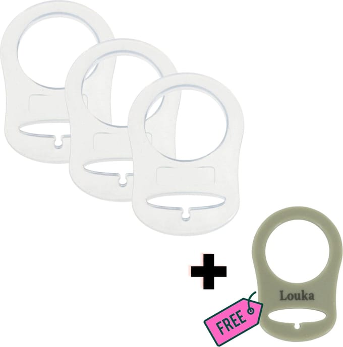 Louka - Ring mam speen transparant - 3 STUKS + 1 GRATIS - mam siliconen fopspeen ring - speenkoord