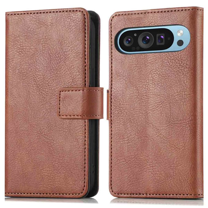 imoshion Hoesje - Geschikt voor Google Pixel 9 Pro XL - Luxe Bookcase - Bruin