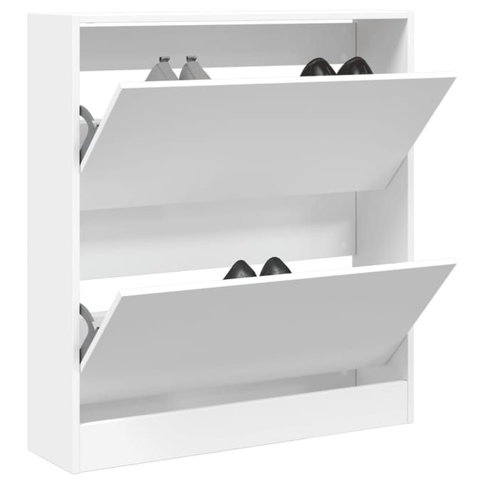 Vidaxl Schoenkast, Wit, 80X21X87,5 Cm, Materiaal Houtvezelplaat