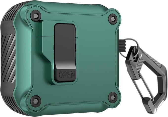 Lock Case voor AirPods 4 - Robuuste Beschermhoes met Veiligheidssluiting en Keychain