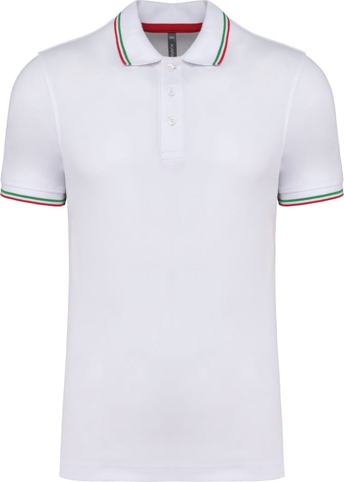 Kariban Polo korte mouwen K250 - White / Red / Green - S