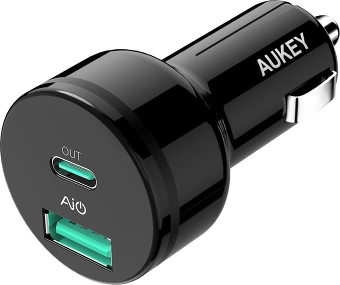 Aukey CC-Y7 USB-C USB-A 36W 2-poorts Autolader met Power Delivery