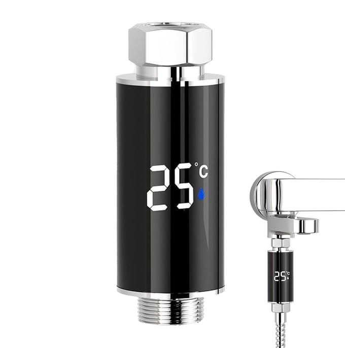 Douche Temperatuur Display - Waterdichte Indicator - Veilig Baden - Digitaal Realtime - 10 Centimeter - Zilver