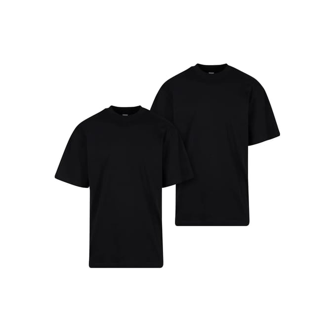 Urban Classics - Tall 2pack Heren Tshirt - 5XL - Zwart/Zwart