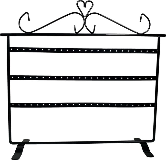 Ilènne - Oorbellenrekje - Zwart 33 paar - 32x9x28,5cm - Metaal