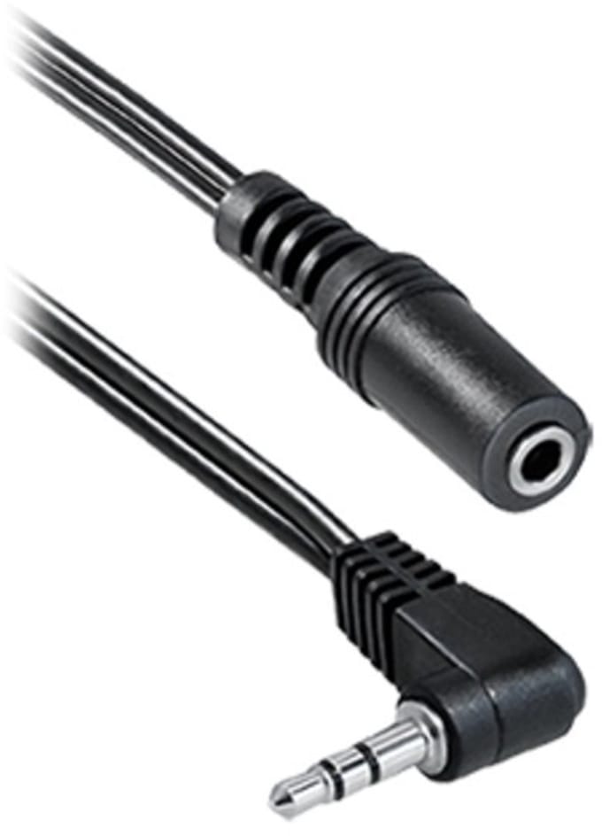 3,5mm Jack haakse stereo audio adapter kabel / zwart - 0,20 meter
