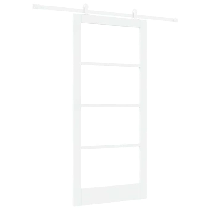 vidaXL - Schuifdeur - ORKDAL - 93 - x - 202 - cm - Massief - grenenhout - en - glas - Wit