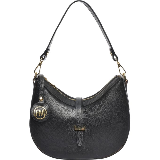 Roberta M Zwart Rundleer Tas