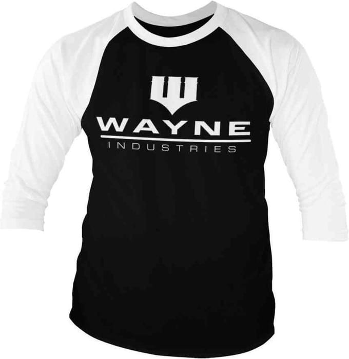 DC Comics Batman Raglan top -S- Wayne Industries Logo Zwart/Wit