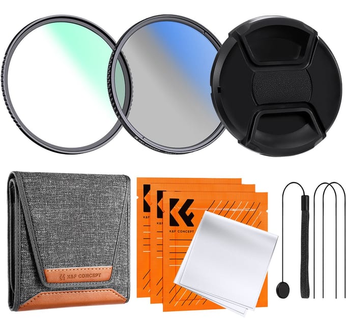 K&F Concept 72mm MCUV + CPL + lens cap Nano-K filter set kit