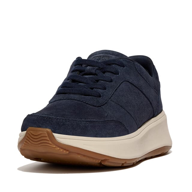 FitFlop F-Mode Suede Flatform Sneakers BLAUW - Maat 36