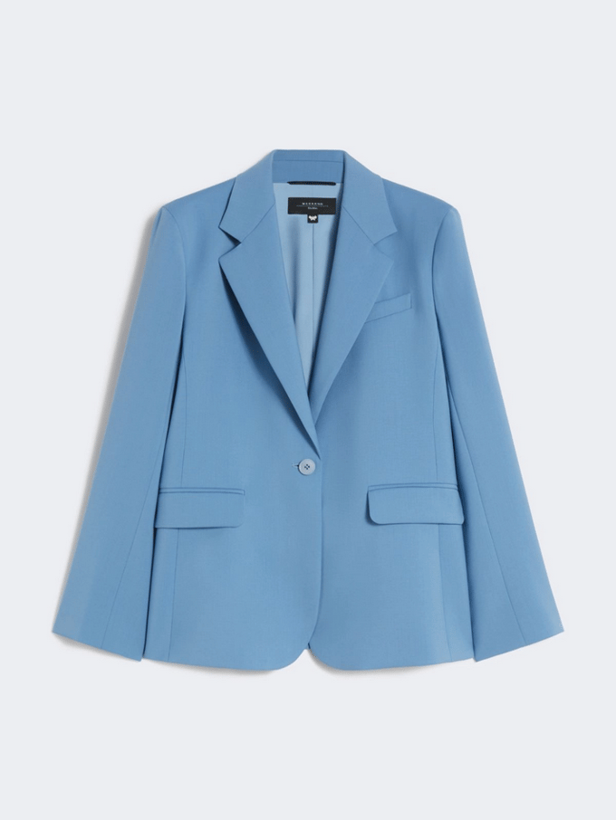wol jacket vrouw blauw