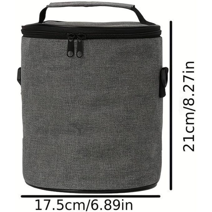1 sac à lunch rond isolé en aluminium pour garder votre repas au chaud 1pc black
