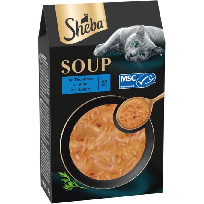 40x 40g Multipack Sheba Classic Soup Fresh Pouches met Tonijn Nat Kattenvoer