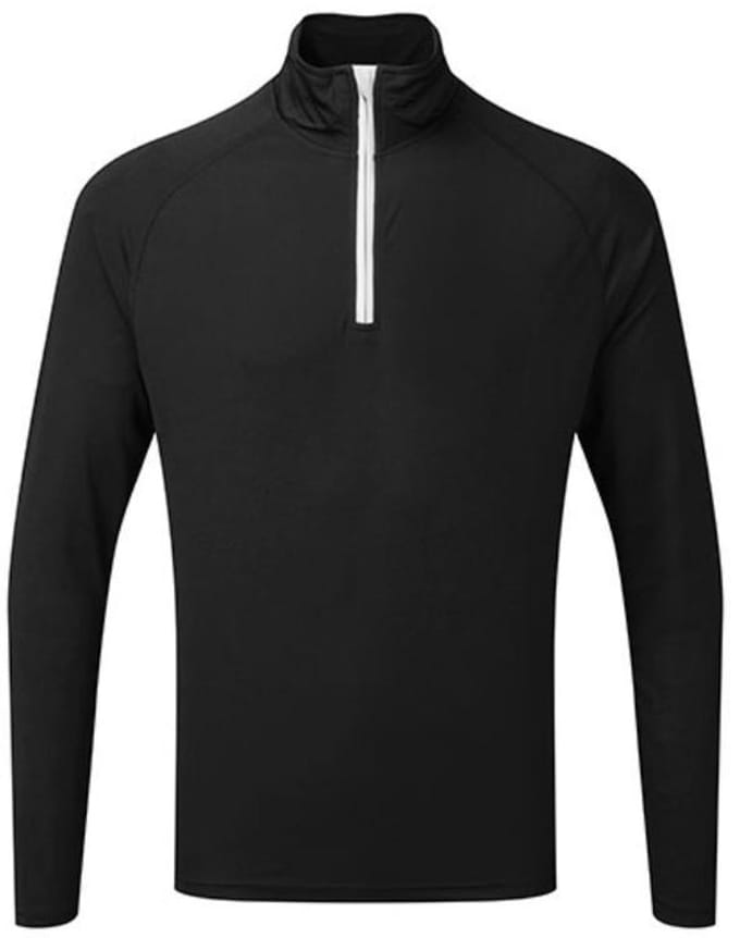 TriDri Men´s Long Sleeve Performance ¼ Zip TR110 - Black/White - M