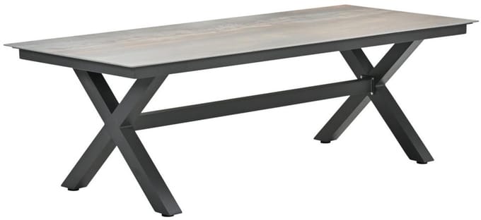 Garden Impressions Marbella tafel - 240x100 cm - carbon black - Centostone rome bronze