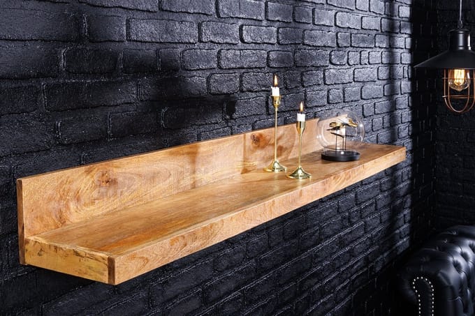 Wandplank MAKASSAR 140cm naturel mango hout - 44743