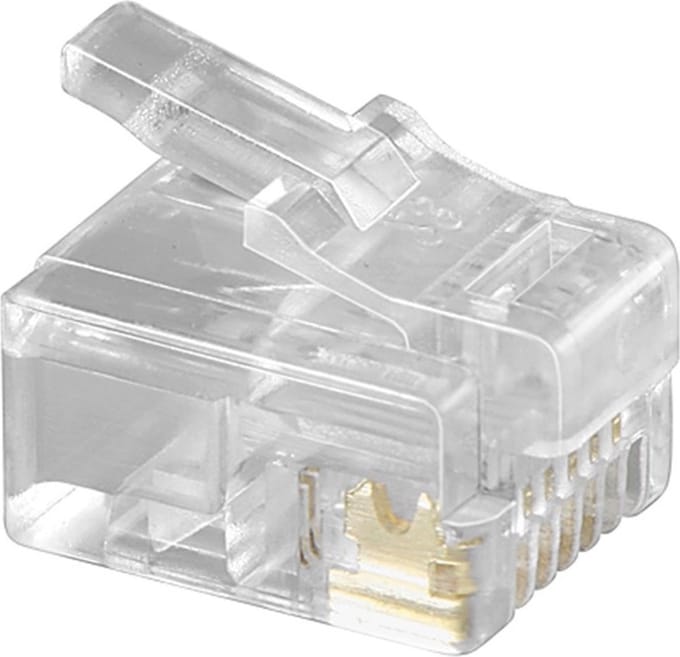 Pro RJ12 Modular Plug for Flat Cables 6-Pin (10pcs) - Transparent