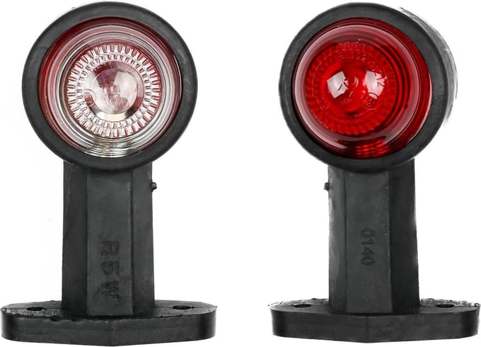 Benson Breedtelamp rubberen behuizing - voorbedraad - 125 mm - rood en wit