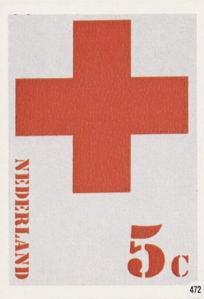Briefkaart met afbeelding het Rode Kruiszegels postzegel