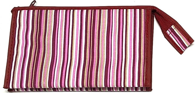 Rojafit - Make-up Tasje - Retro Style - Red Lines - Afmeting: 18 x 5,5 x 11 cm.