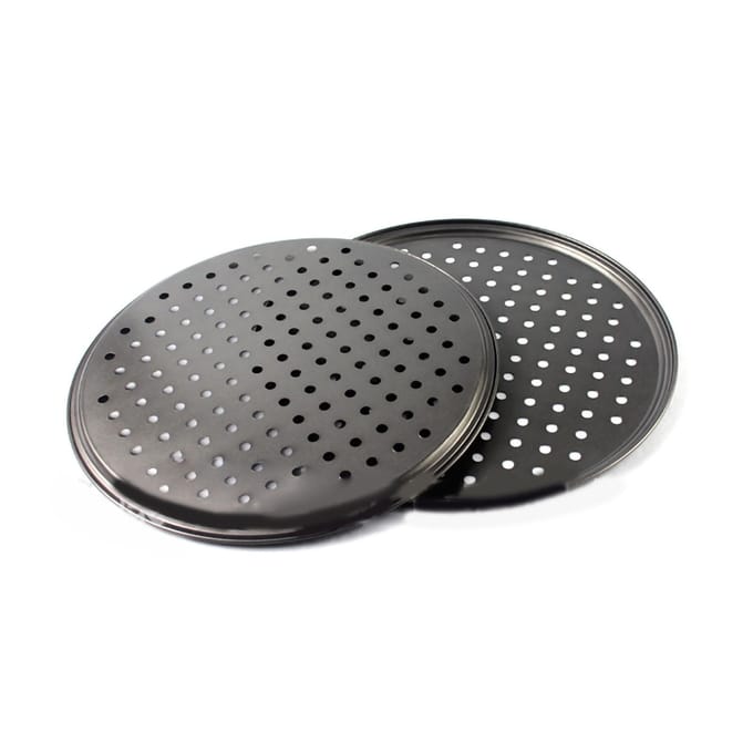 Geperforeerde Pizzapan Anti-aanbak Bakken Gemakkelijk Ontvormen Stevige Bodem Geventileerde Pizzapan 26CM 26CM gray