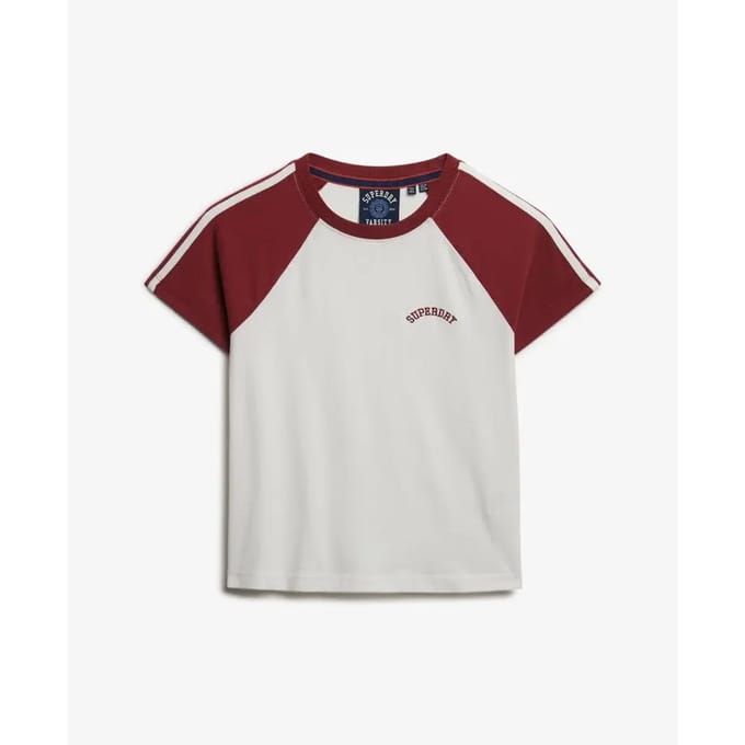 Superdry Essential Logo Retro T-shirt Crème Grootte: 42