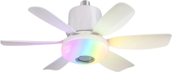 Nivard Plafondventilator - Met Verlichting - Plafond Ventilator - Met Lamp - Plafonniere Met Ventilator - Met Licht - Wit - 47cm