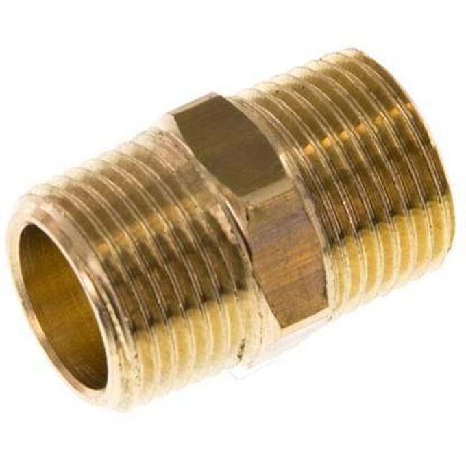 R 3/8'' Messing Borstnippel 16 Bar [2 Stuks]