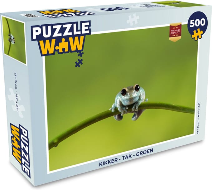 Puzzel Kikker - Tak - Groen - Legpuzzel - Puzzel 500 stukjes