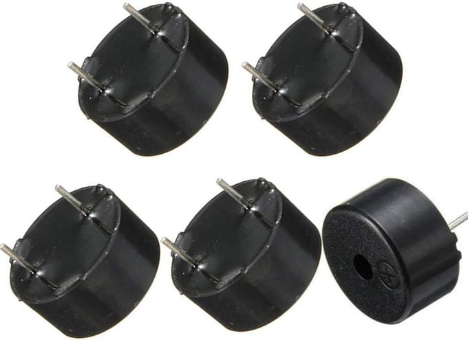 Passieve Piëzo Zoemer - Mini Sounder Luidspreker - Elektronische Alarmen - Compact Formaat - 9x5.5mm - Zwart