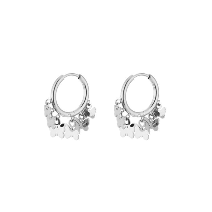 Butterfly oorbellen zilver
