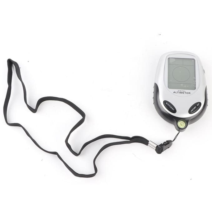 Multifunctionele Handheld Elektronische Thermometer Kompas met Kalender voor Buiten Kamperen Picknick gray