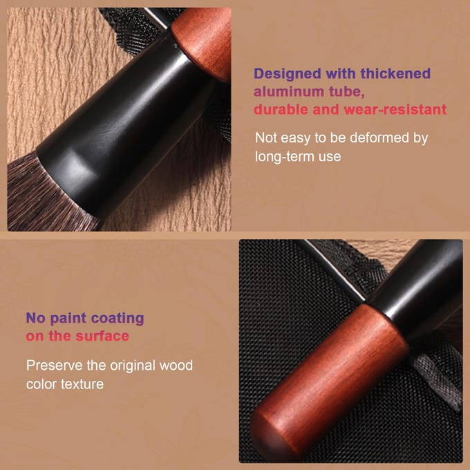 8-delige mini-make-upborstelset Draagbare kleine set borstels Beginnerspoeder Oogschaduwborstels bruin