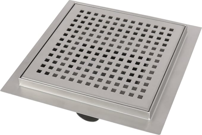 Douchegoot - Met flens - Vierkant - 20 x 20 cm - RVS