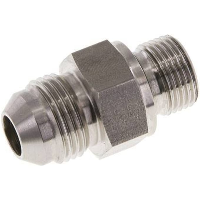 JIC  Dubbele Nippel G3/8'' X UNF 3/4''-16 RVS FKM 275bar