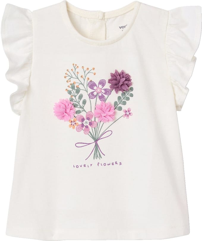Vertbaudet T-shirt met bloemen in reliлf baby
