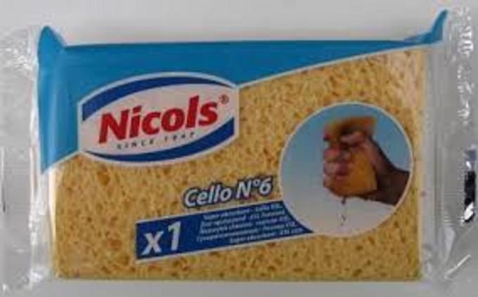 Spons Cello N°6 135 x 90 x 31 mm - Nicols - 4 stuks