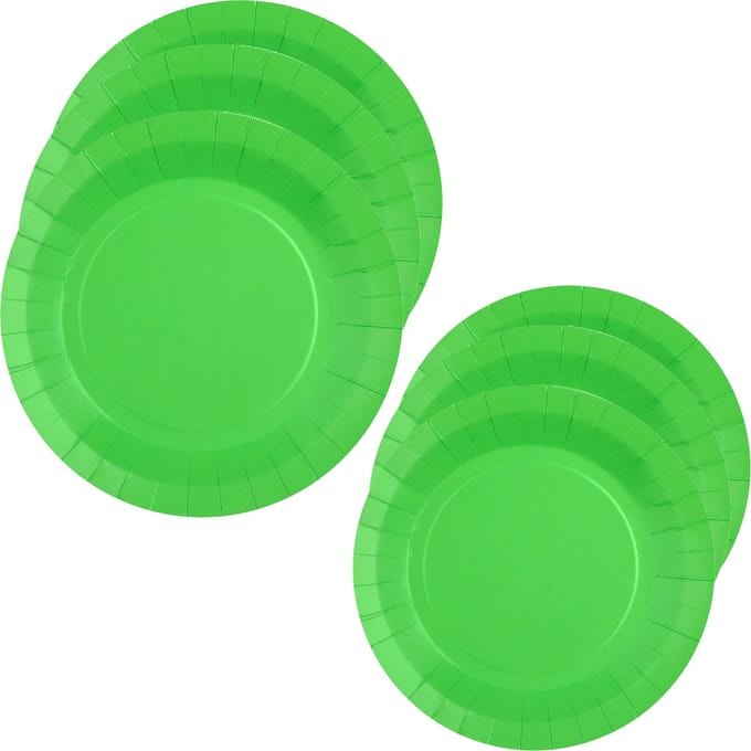 Santex Feest/verjaardag borden set - 40x stuks - groen - 17 cm en 22 cm